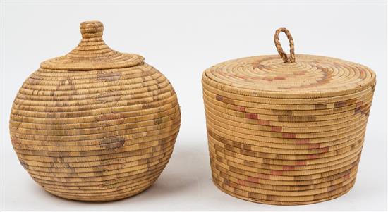 Appraisal: Sale Lot Two Nelson Island Woven Baskets mid th century