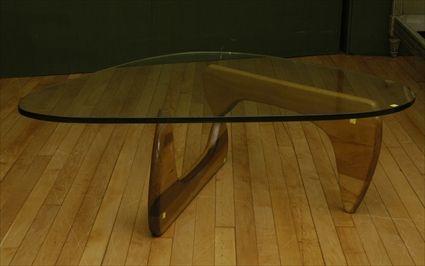 Appraisal: Wood and Glass Low Table After Noguchi