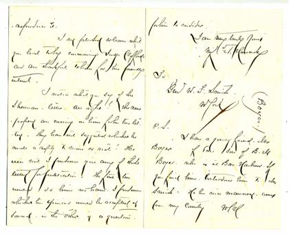 Appraisal: piece Autograph Letter Signed Hancock Winfield Scott Governor's Island New