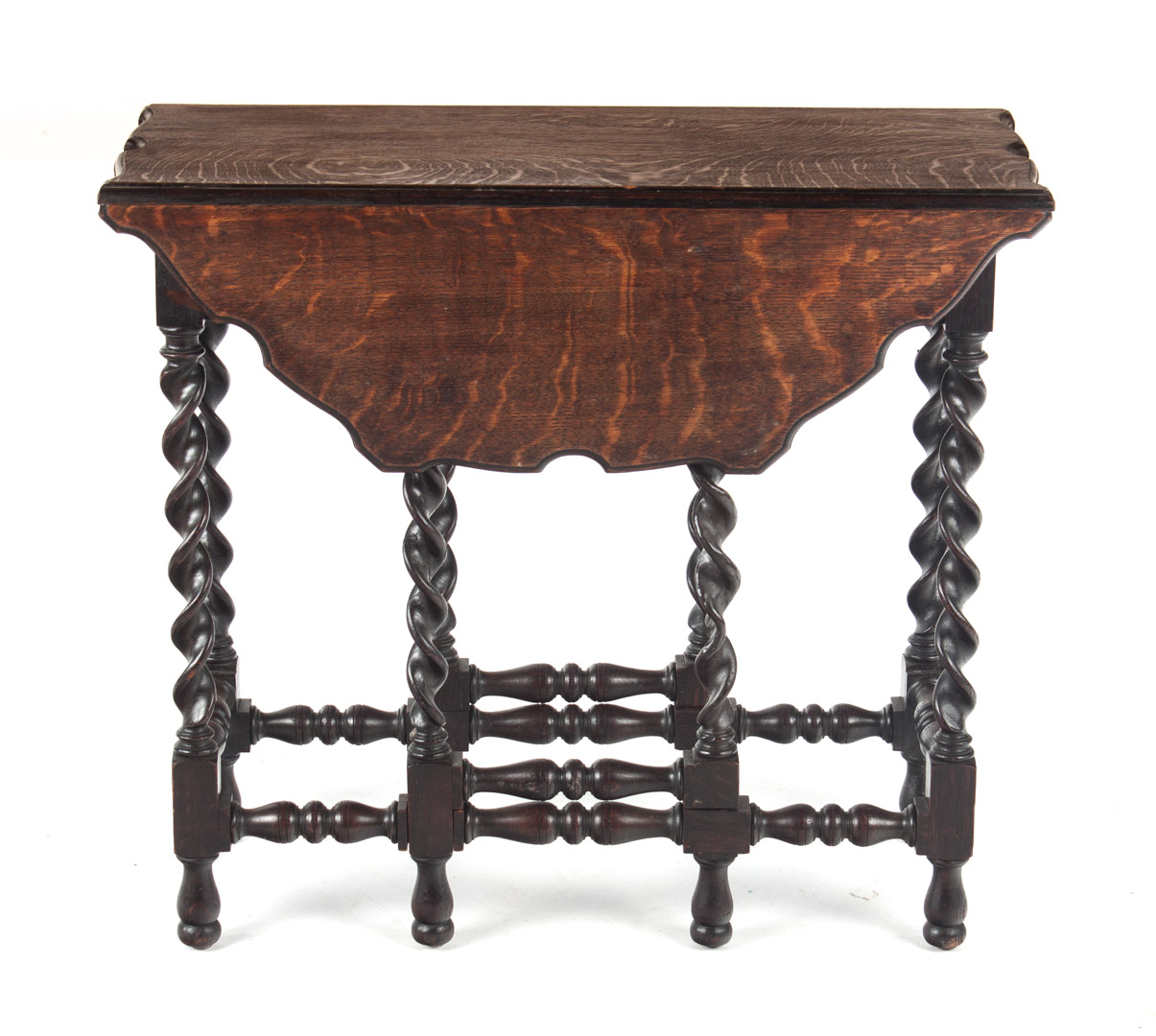 Appraisal: Jacobean style oak gate-leg table single drawer with shaped top