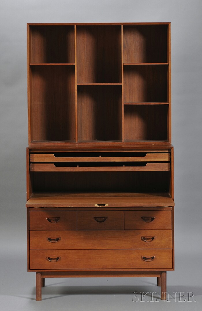 Appraisal: Peter Hvidt and O Molgaard-Nielsen Secretary Teak Denmark c Bookcase