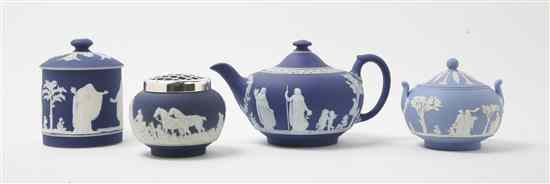 Appraisal: A Collection of Wedgwood Jasperware Articles comprising a teapot a