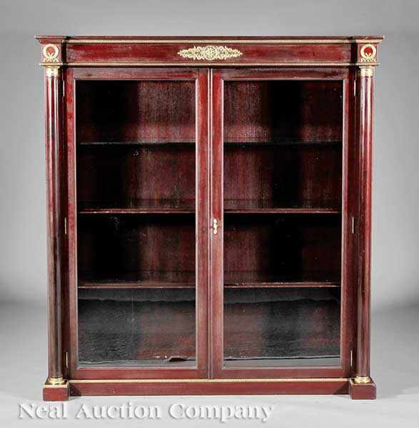 Appraisal: An American Late Classical Bronze-Mounted Mahogany Bookcase late th c