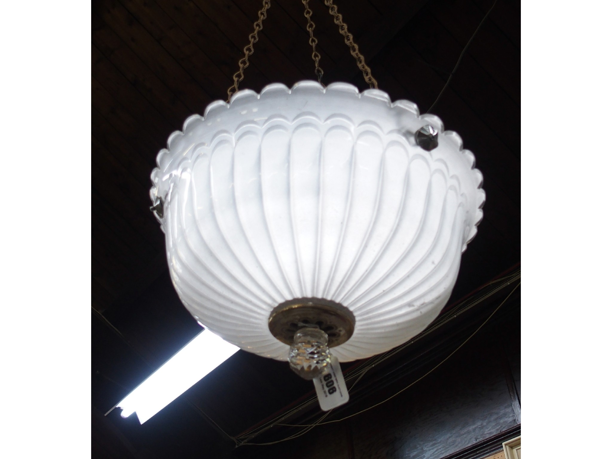 Appraisal: Moulded and frosted glass ceiling light