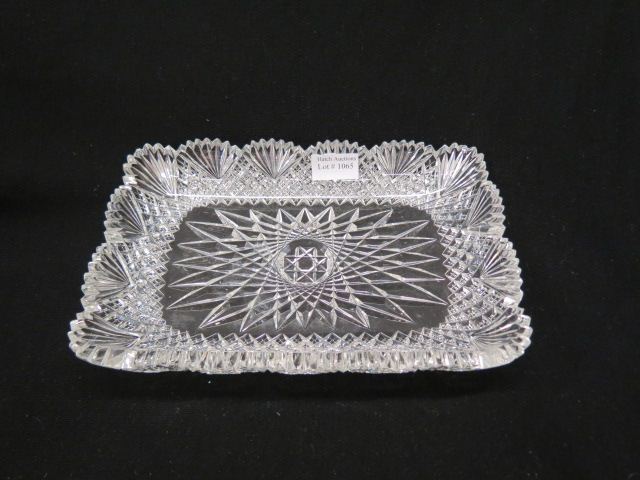 Appraisal: Cut Glass Rectangular Dish star strawberry diamond fan x