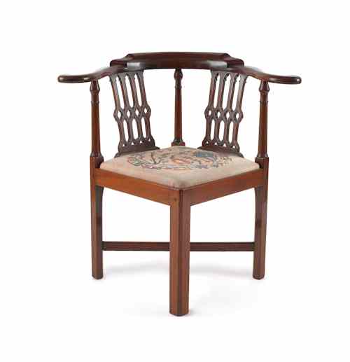 Appraisal: George III mahogany corner chair altered