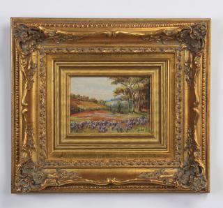 Appraisal: th c O p lilac field pastoral scene th century