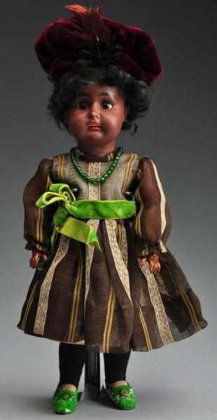 Appraisal: Black Bisque Kestner Child Doll Description Bisque socket head incised