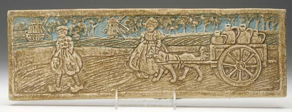 Appraisal: BATCHELDER Horizontal tile depicting a Dutch boy and girl with