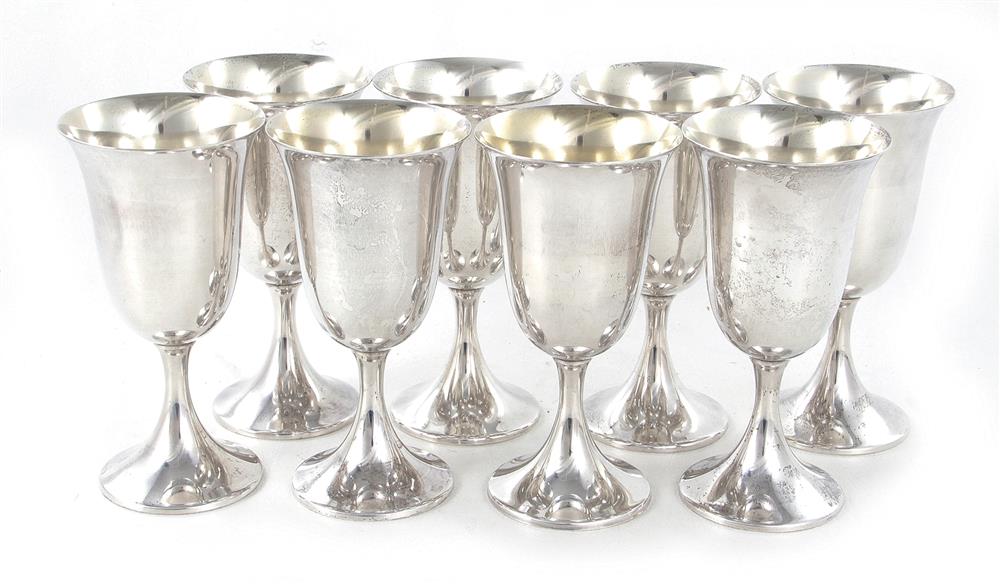 Appraisal: American sterling goblet set Preisner pattern no unengraved marked H