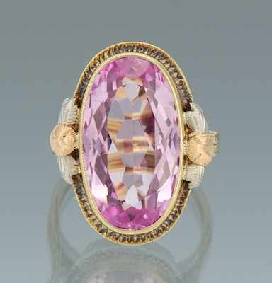 Appraisal: A Ladies' Tri Color Gold and Amethyst Ring k yellow