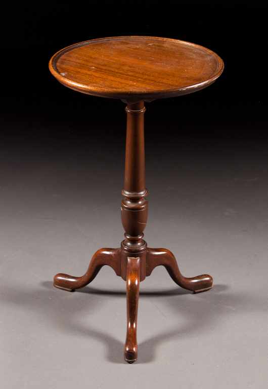 Appraisal: Biggs Federal style mahogany dish-top candlestand Richmond VA second half-