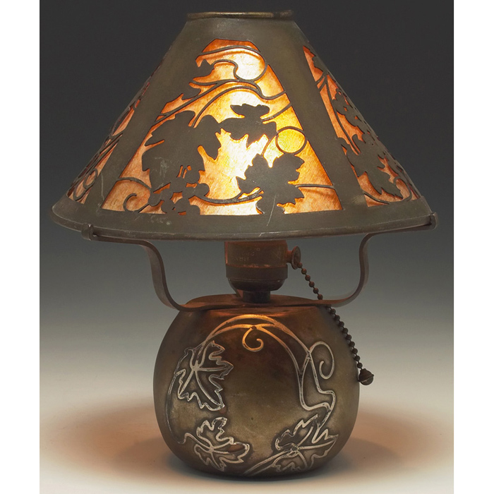 Appraisal: Heintz lamp sterling on bronze with a grape leaf design