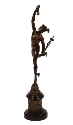 Appraisal: A th Century bronze figure of Mercury after Giambologna on