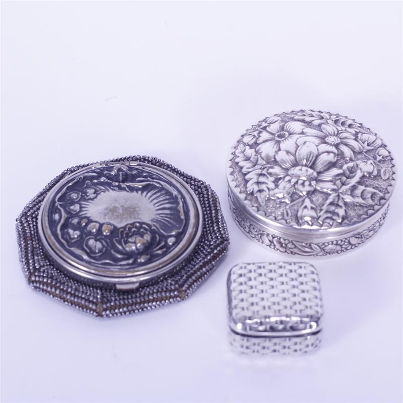 Appraisal: Three Antique Victorian Sterling Silver accessories including mesh coin purse