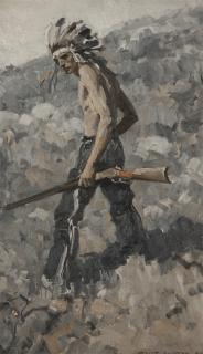 Appraisal: Pruett Alexander Carter Indian brave with a rifle signed and