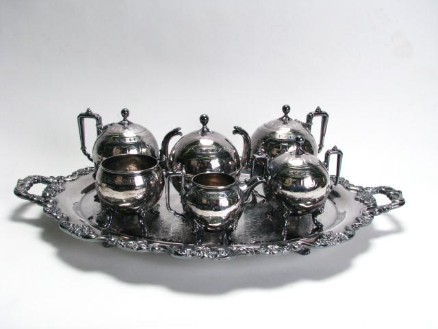 Appraisal: Reed Barton Nine Piece Silver Plate Tea Service including Large