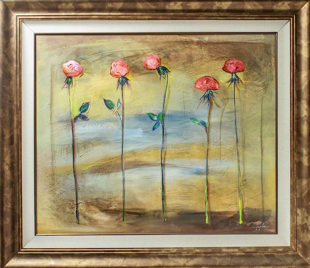 Appraisal: Lenner Gogli Roses Oil on Canvas Lenner Gogli Hungarian b