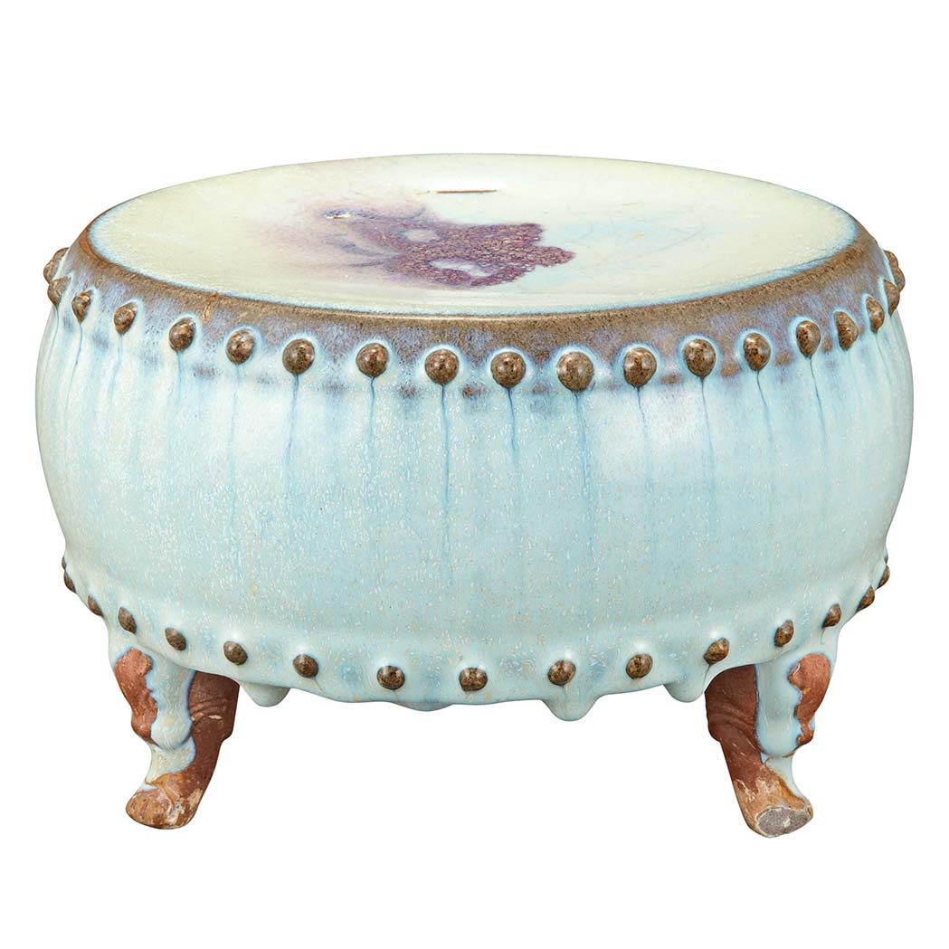 Appraisal: Chinese Junyao Stand Ming Dynasty Of drum shape raised on