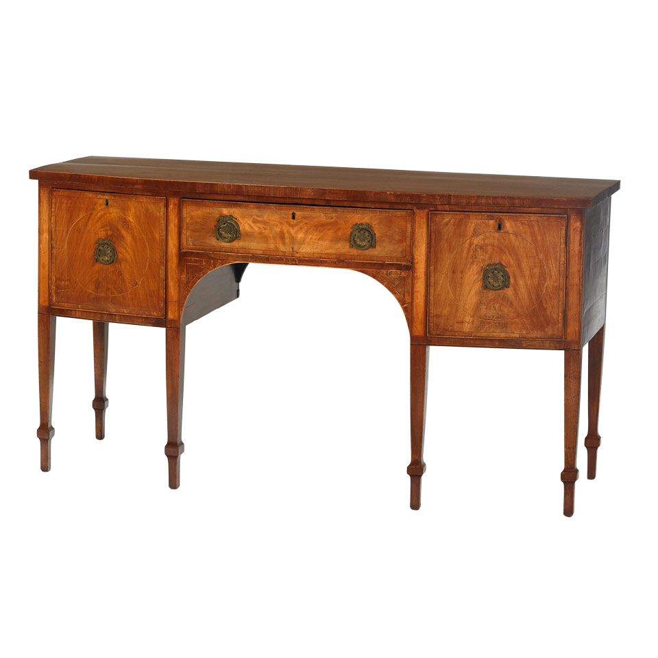 Appraisal: George III inlaid Mahogany Bow-Front Sideboard late th century width