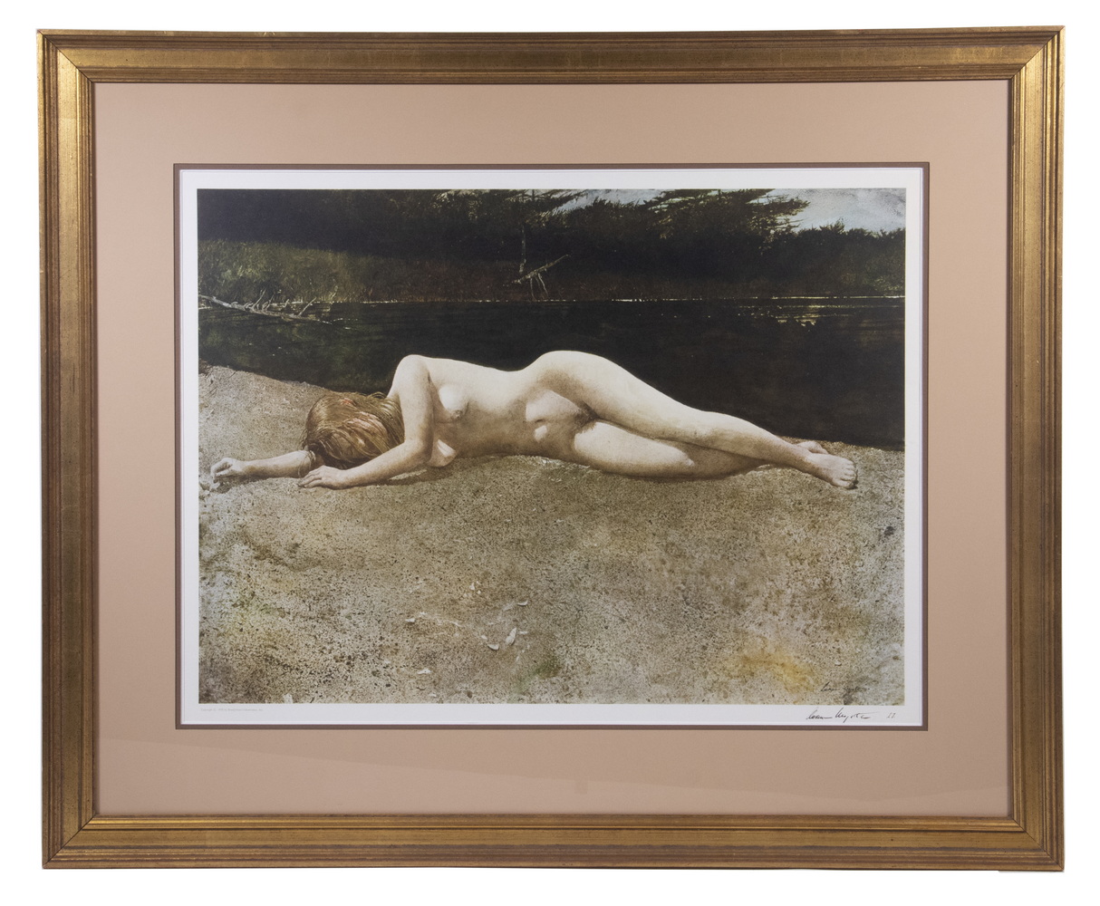 Appraisal: ANDREW NEWELL WYETH PA ME - Black Water collotype published