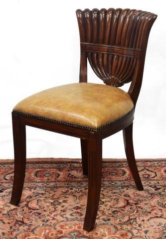 Appraisal: Maitland-Smith mahogany side chair late th c having a carved