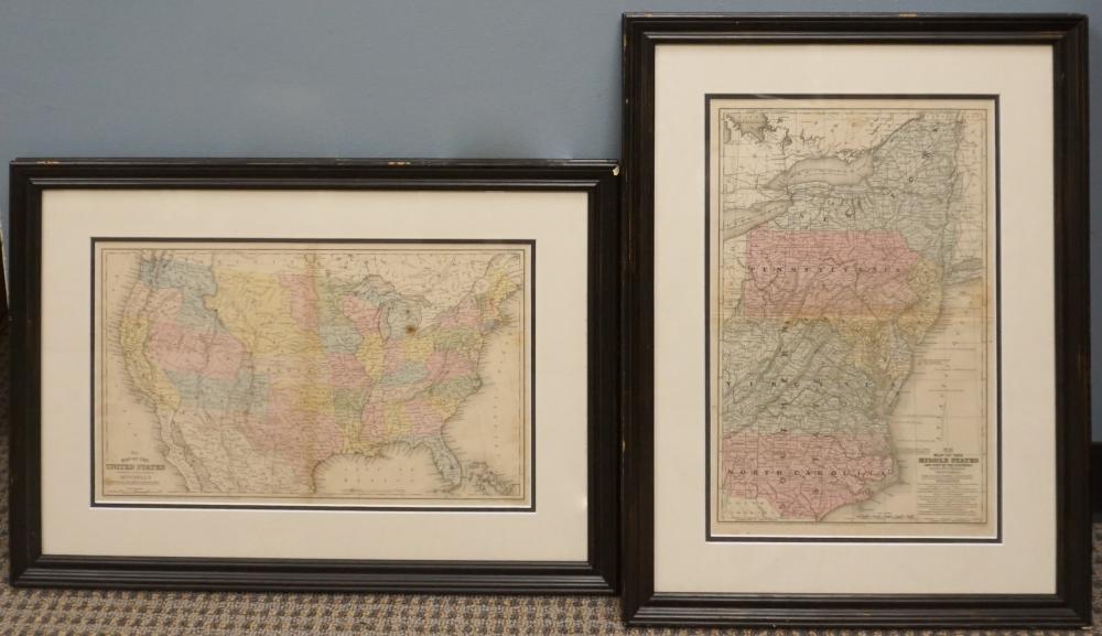 Appraisal: MAP OF MID-ATLANTIC AND MAP OF CONTINENTAL UNITED STATES EACH