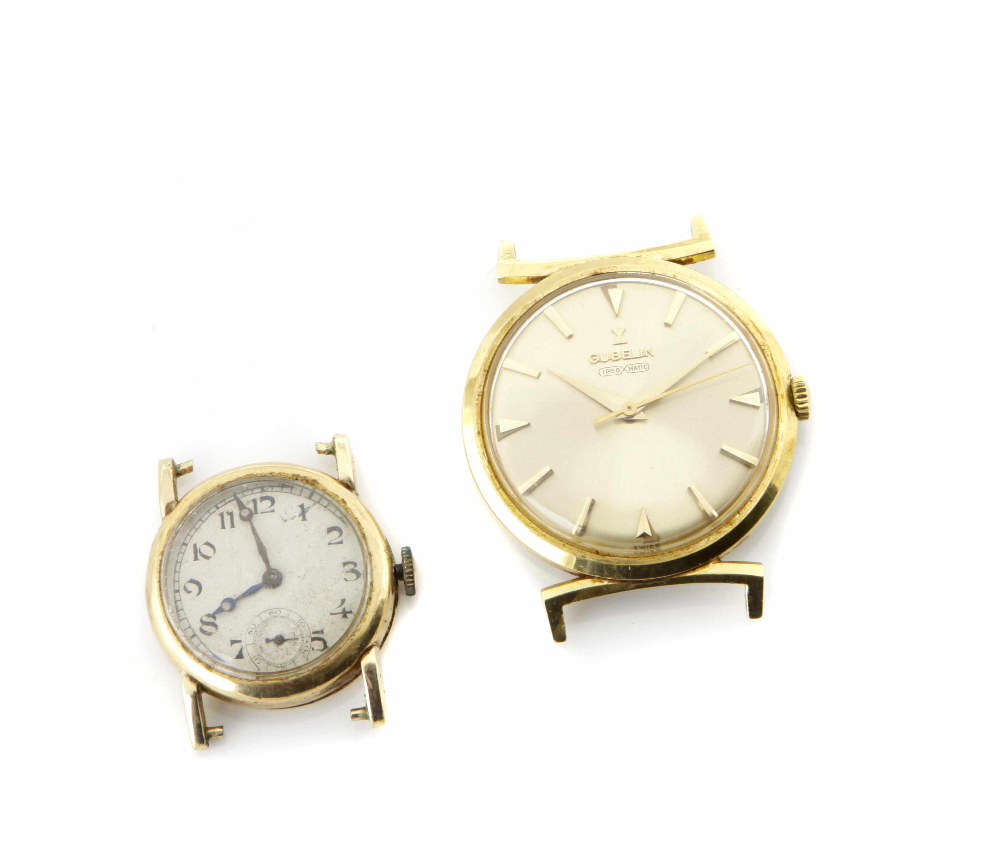 Appraisal: A collection of two gold strap wristwatches one retailed by