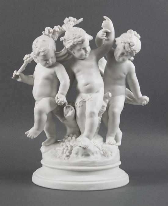 Appraisal: After August Moreau French - Putti bisque figural group modeled