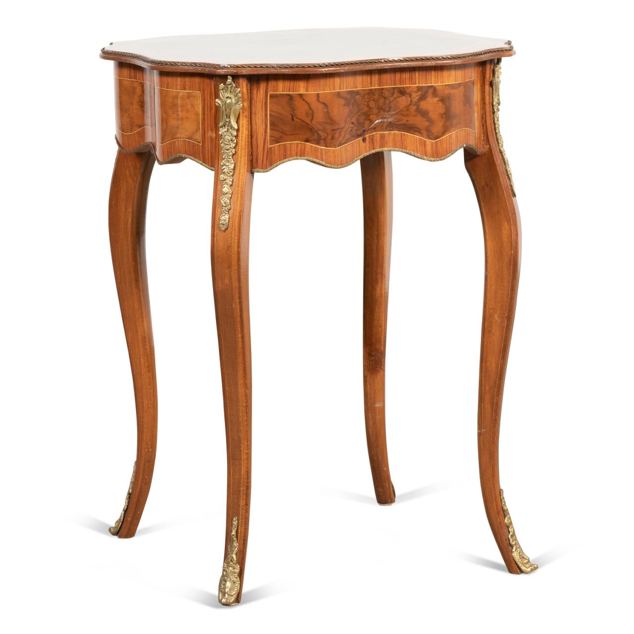 Appraisal: LOUIS XV STYLE WALNUT SIDE TABLE French Louis XV style