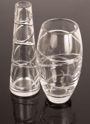 Appraisal: Jasper Conran two crystal vases Aura pattern