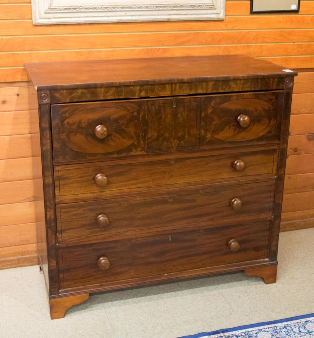 Appraisal: VICTORIAN MAHOGANY SECRETARY CHEST English th century the top drawer