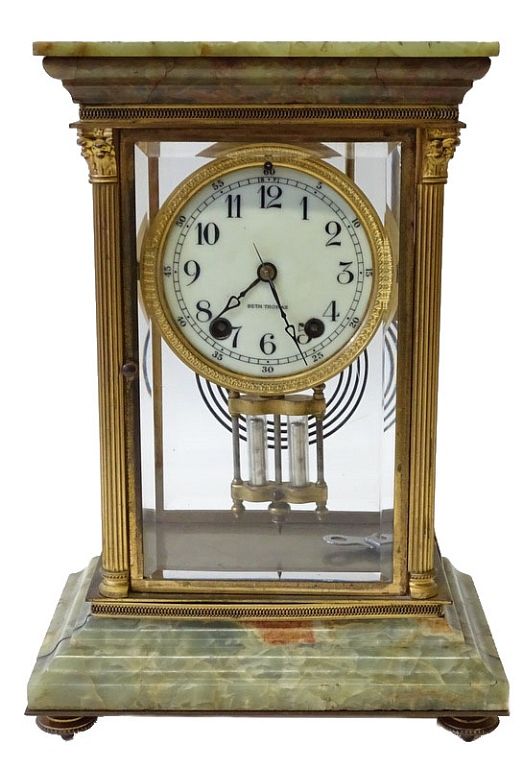 Appraisal: Seth Thomas Onyx And Gilt Bronze Clock Seth Thomas Onyx