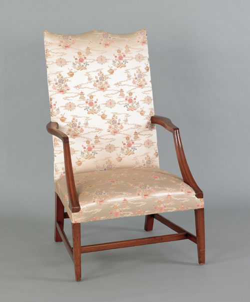 Appraisal: New England Federal mahogany lolling chair - having a canted