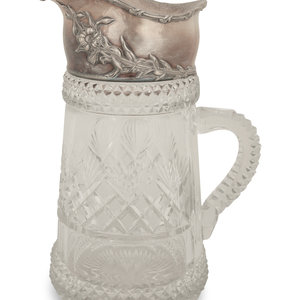 Appraisal: An American Silver Mounted Cut-Glass Pitcher Reed and Barton Late