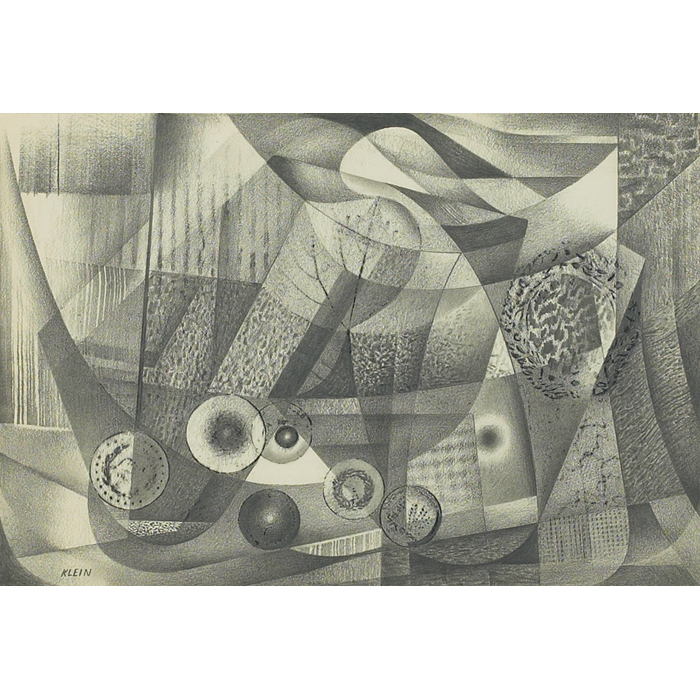 Appraisal: Medard P Klein American - ''Abstraction '' c graphite on