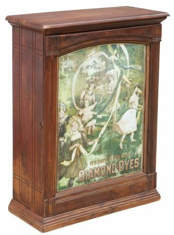 Appraisal: American Diamond Dyes general store countertop display cabinet early th