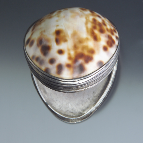 Appraisal: Silver-mounted crown shell snuff box inscribed John Calhoun recorded provenance