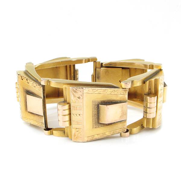 Appraisal: A gold retro bracelet grams