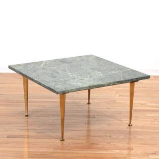 Appraisal: Gio Ponti style marble and brass coffee table Gio Ponti