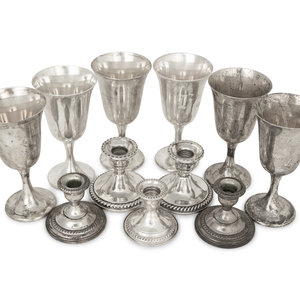 Appraisal: Eleven American Silver Articles th Century comprising six Gorham goblets