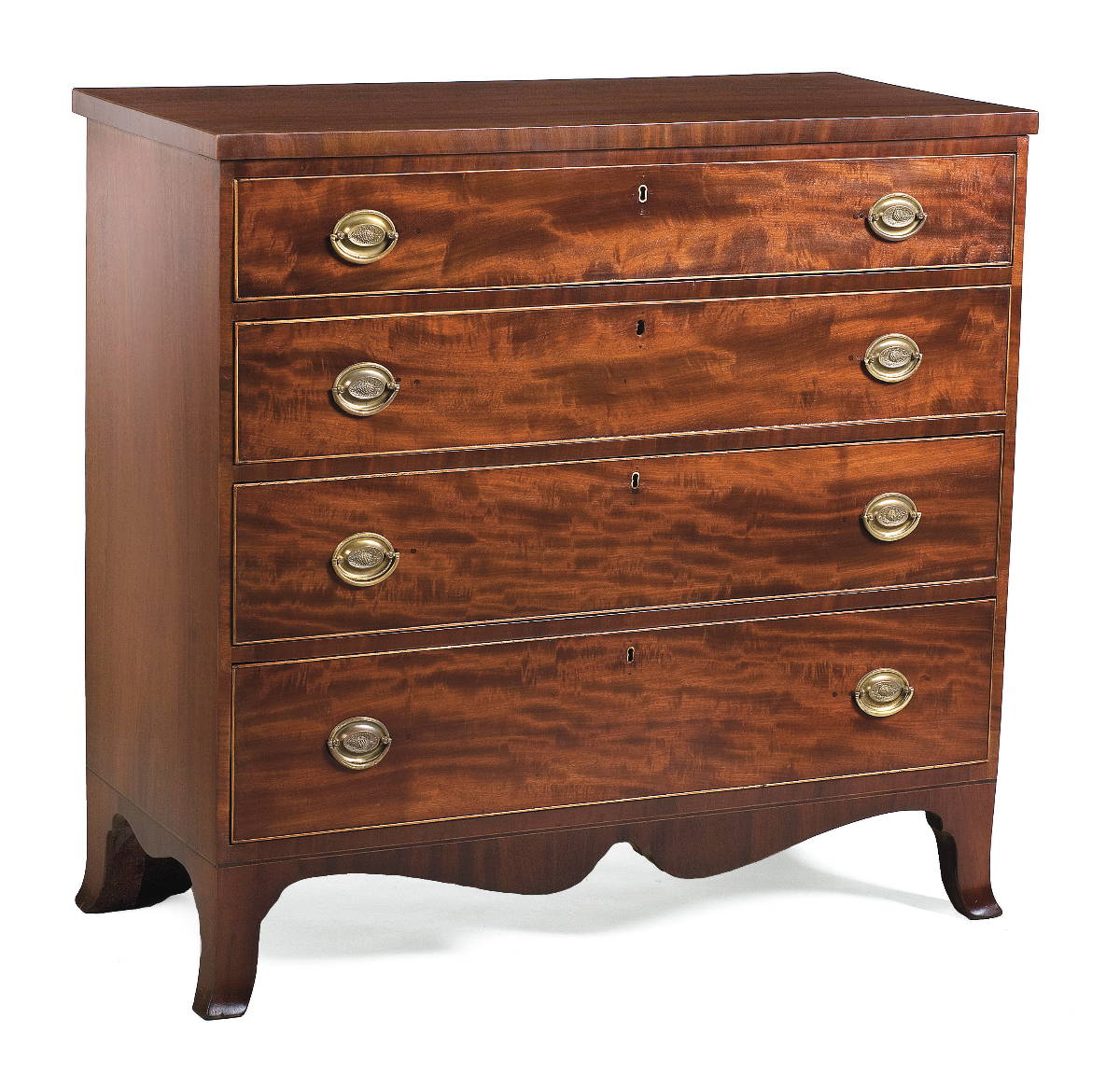 Appraisal: NEW YORK OR CONNECTICUT HEPPLEWHITE INLAID MAHOGANY CHEST OF DRAWERS