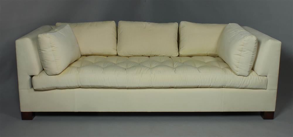 Appraisal: VELVET COVERED SOFA ESTATE OF TOM CLANCY with straight back