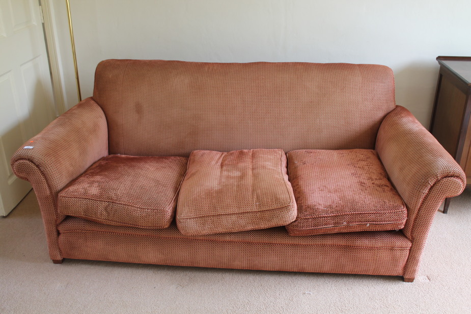 Appraisal: A three seater sofa with down upholstery cm wide