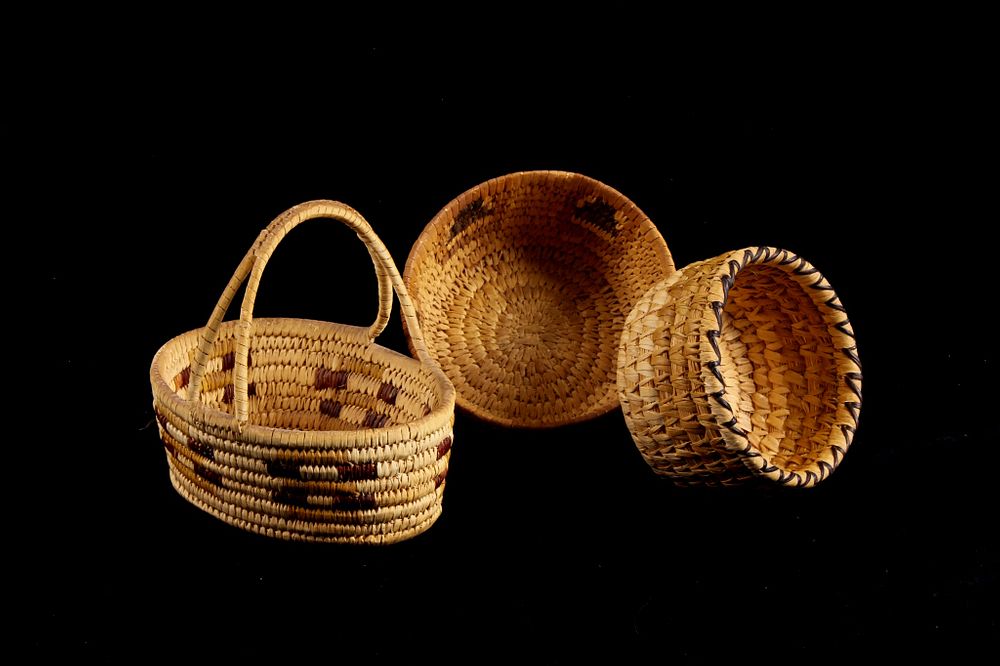 Appraisal: Collection of Papago Indian Hand Woven Baskets Included in this