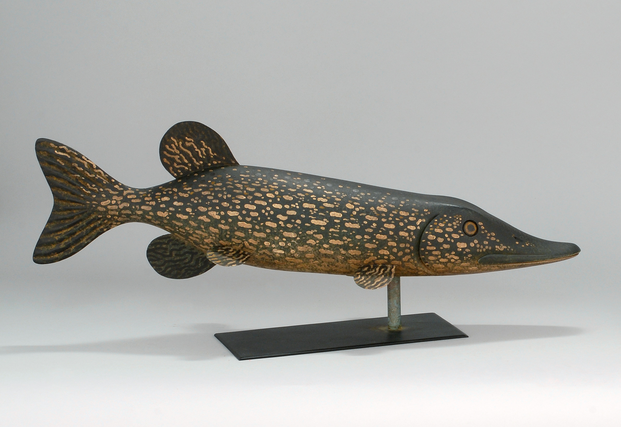 Appraisal: CARVED AND PAINTED NORTHERN PIKE th CenturyBy Dan Bruffee of