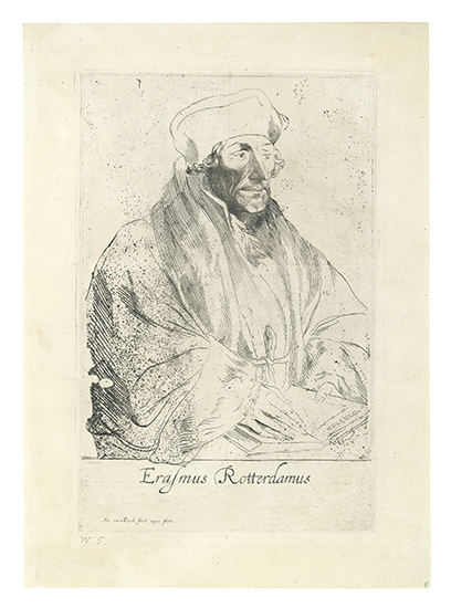 Appraisal: ANTHONY VAN DYCK Erasmus of Rotterdam Etching and drypoint circa