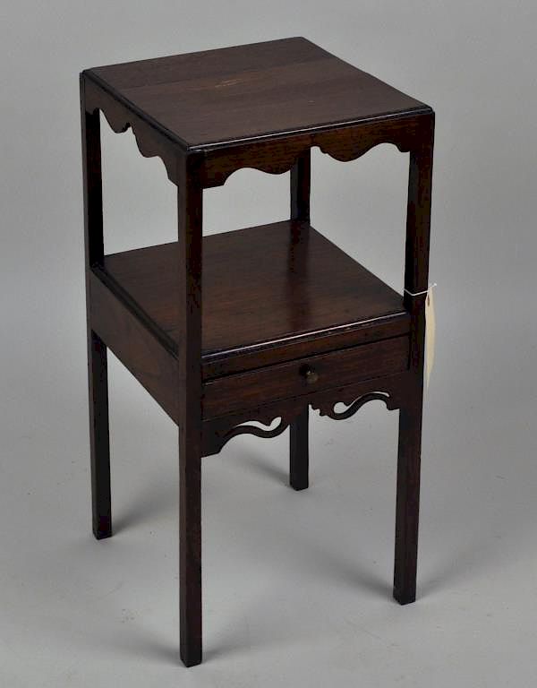 Appraisal: George III Mahogany Basin Stand with lower drawer Finish wear