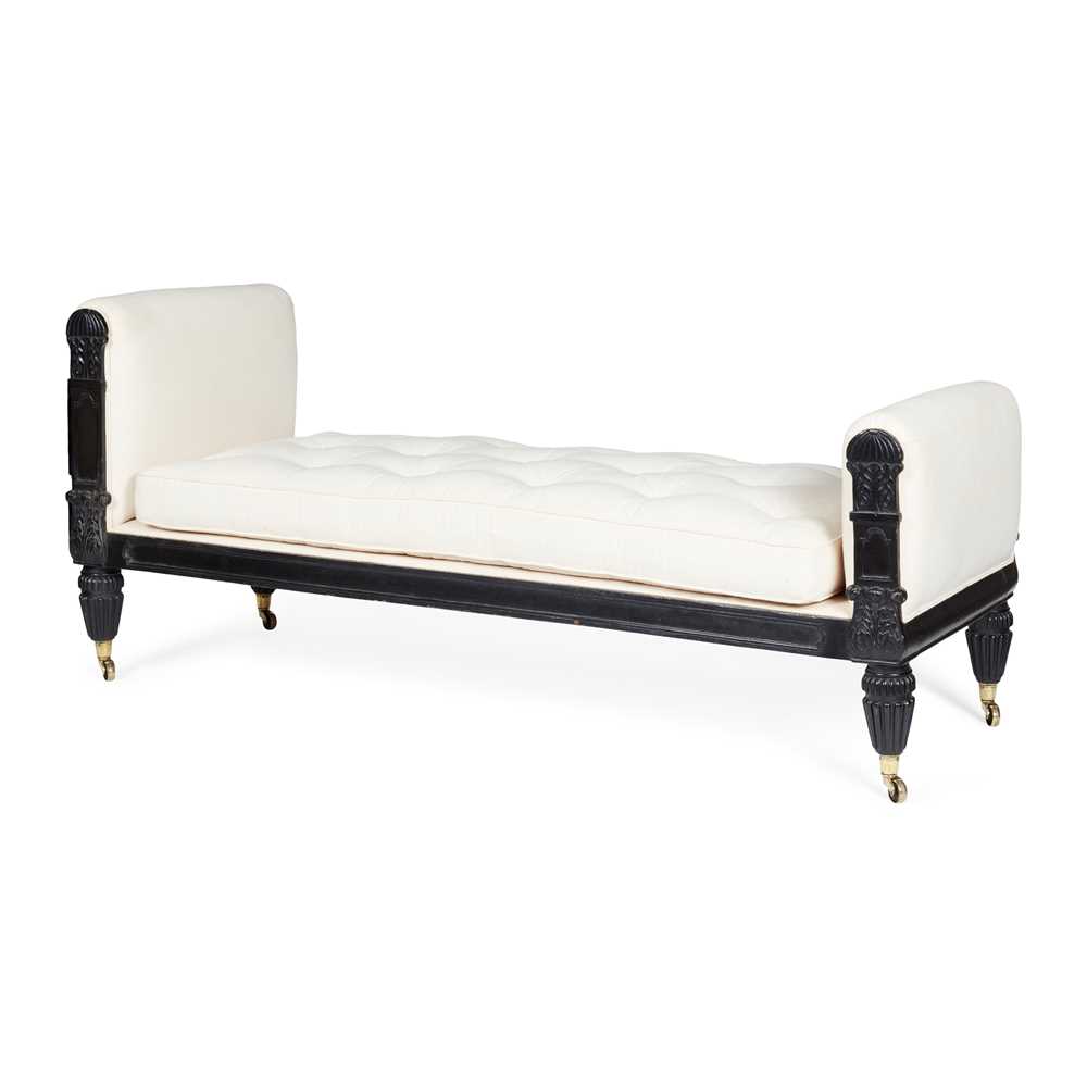 Appraisal: REGENCY EBONISED CHAISE LONGUE EARLY TH CENTURY freestanding the long