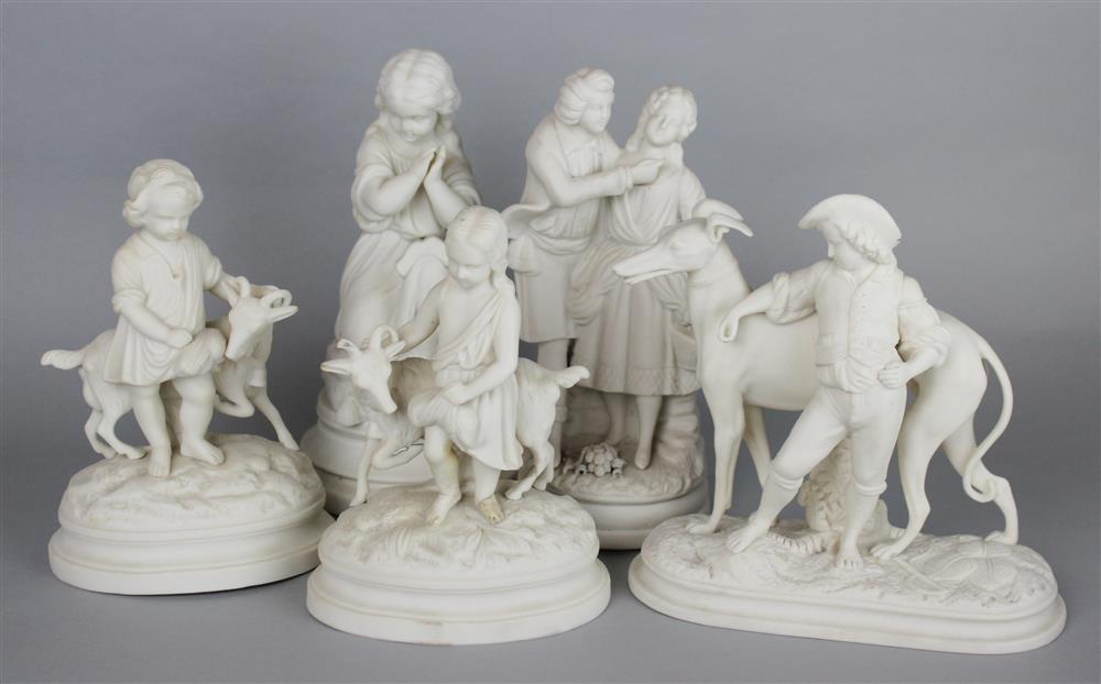 Appraisal: FIVE VARIOUS PARIAN FIGURES third quarter th C including a